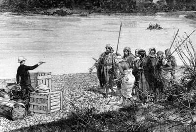 略奪するアラブ人に襲われたジュラフォイ夫人、1880〜99年頃 作： French School