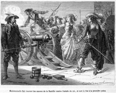 マドモアゼル（Grande Mademoiselle = Duchesse de Montpensier）は、バスティーユの銃を王の軍隊に向け、最初の作品に火をつけた-アンリ・マルタンの「Histoire de France populaire」にある。 作： French School