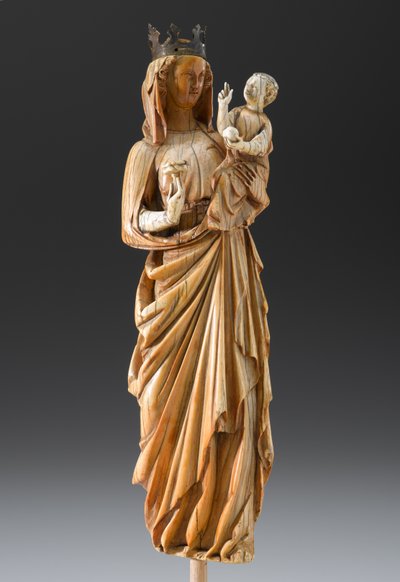 聖母子像 1260～1290年頃 （象牙、金属 作： French School