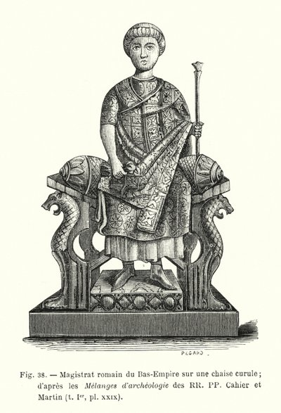 キュルレの椅子に座った下級帝国のローマ奉行；Melanges d