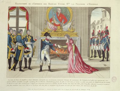 ナポレオン皇帝のハッツフェルト王女への寛大さ、1806 作： French School