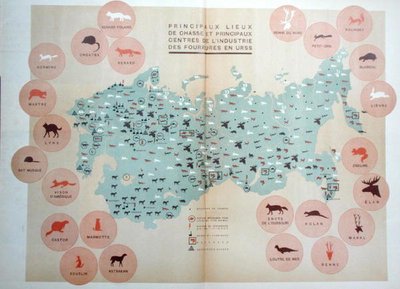 ソ連の主な猟場と毛皮産業の中心地（「L