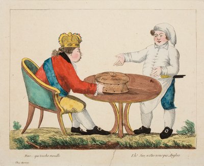 しかし...濡れた人、c.1803-4（色付きの彫刻） 作： French School