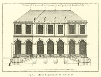 Argenson House、rue de Valois、No 10 作： French School