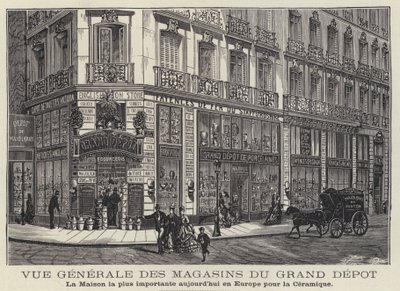フランス、パリのグランドデポの家、陶磁器店 作： French School