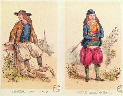ランデルノーとゴルヴェンの男性衣装、レコスチュームブルトンドゥソリュー 作： French School