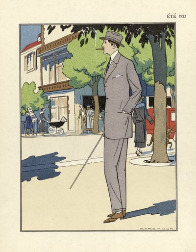 マルク＝リュック作「マン・スーツ」、出版。1923年（ポショワール版画） 作： French School