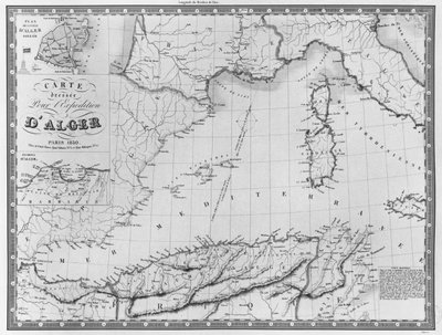 1830年のアルジェ遠征のために作成された地図 作： French School
