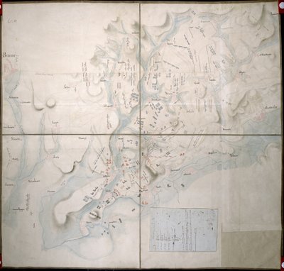 1805年12月2日、オーステルリッツの戦いの地図 作： French School