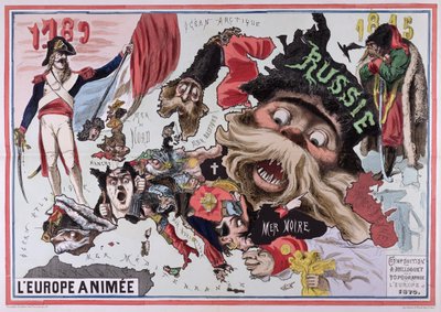 アニメーションヨーロッパの地図1870 作： French School