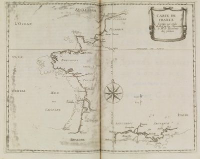 フランス地図、1693年頃（版画） 作： French School