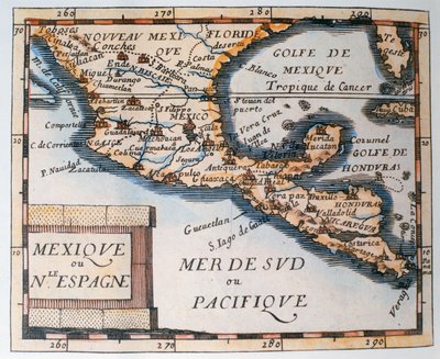メキシコまたはニュースペインの地図、1625年 作： French School