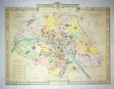 1789年、1887年のパリの地図 作： French School