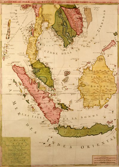 東南アジアの地図（紙にインクとトイレ） 作： French School