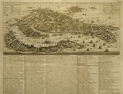 ヴェネツィアの地図、H。Chatelainによってアムステルダムで公開、1728 作： French School