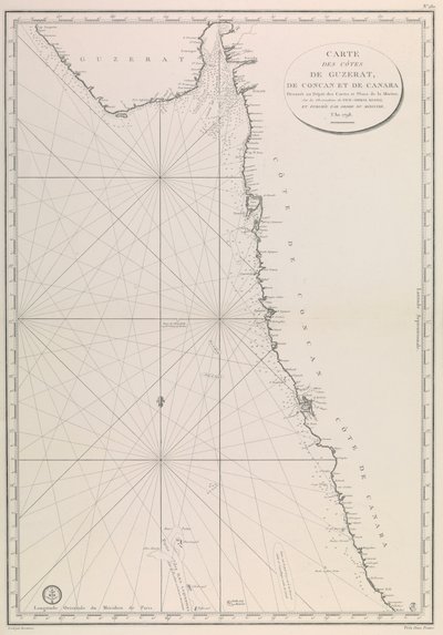 グジャラート州沿岸地図 作： French School