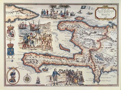 ハイチ島の地図、1789年 作： French School