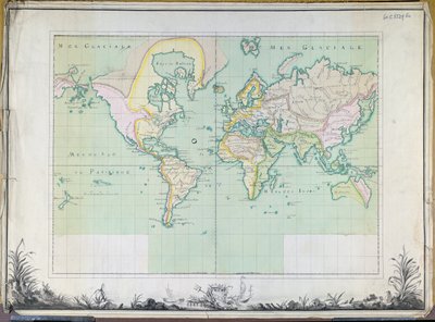世界地図、1780 作： French School