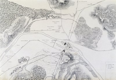 1882年に作成されたルテイス（Lutetia Paris、現在のパリ）の街とその周辺の地図。 作： French School
