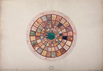 エリザ姫のために作られた台座の上にある大理石のモザイク、1900〜20年頃 作： French School