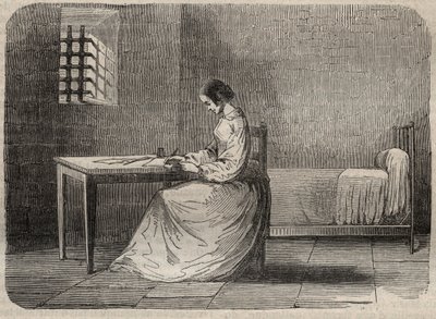 Marie Fortunee Capelle, Marie Lafarge (Madame) (1816-1852) 牢獄の中のフランス人犯罪者 - Armand Fouquier (1817-18?) 1858-1867の「Causes celebres de tous les peuples」のエングレーヴィング - 個人蔵 作： French School