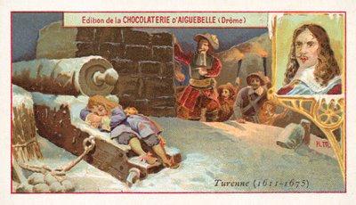 戦いの前夜に大砲で眠っているトゥレンヌ元帥 作： French School