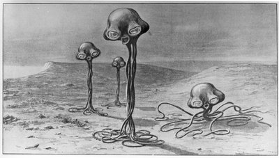 火星人、HGウェルズによる「世界の戦争」のイラスト（1866-1946） 作： French School