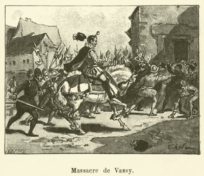 ヴァッシーの大虐殺（銅版画 作： French School