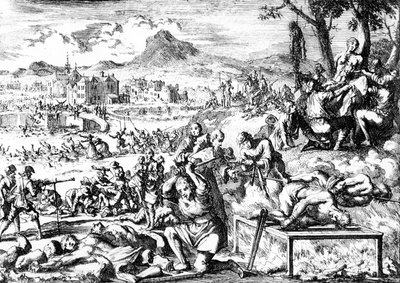 1644年のアイルランドでの虐殺、1685年頃 作： French School