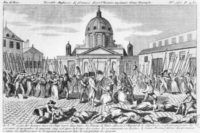 ホピタルラサルペトリエールでの女性の虐殺、1792年9月3日 作： French School