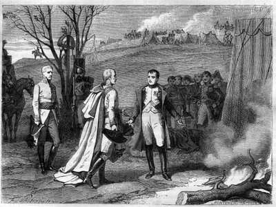 アウステルリッツの戦い後の両皇帝の会見、1805年12月4日（ナポレオン・ボナパルト 作： French School