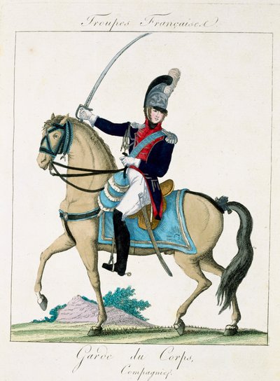 Troupes FrancaisesのGrd du Corpsのメンバー、パブ。 chezバセット、パリ、c.1790 作： French School