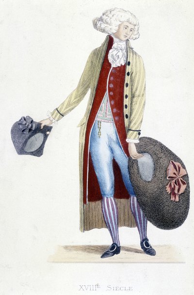 1782年のフランスでの男性の衣装。 作： French School