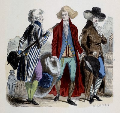 1787年のパリのメンズファッション。 作： French School