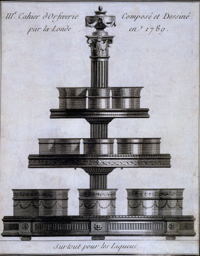 金属細工：スタンド上のリキュールカップのセット、1780-96 作： French School