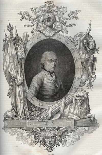 Michael Friedrich Benedikt baron von MELAS (1729-1806), feldmarschal - モーリス・ラ・シャレストによる新国民百科事典 - 1870年-。 作： French School