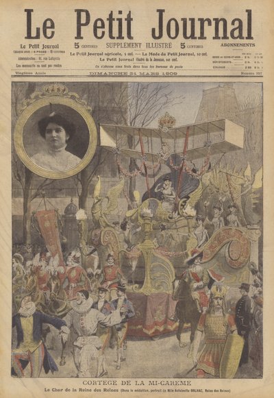 パリの聖霊降臨祭の行列（カラーリトグラフ） 作： French School