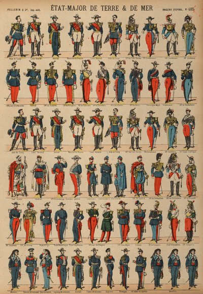 フランス陸海軍の軍服（カラー図版 作： French School