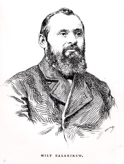 ミリー・アレクセイエヴィチ・バラキレフ（1837-1910）、アルベール・スービース著「ロシアにおける音楽の歴史」（パリ刊）の挿絵。 作： French School