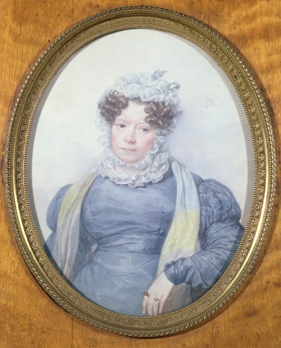 マダムスウェッチンのミニチュアポートレート（1782-1857）（紙のトイレ） 作： French School