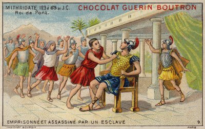 ポントスのミトリダテス6世が奴隷に投獄され、暗殺される（クロモリト）。 作： French School