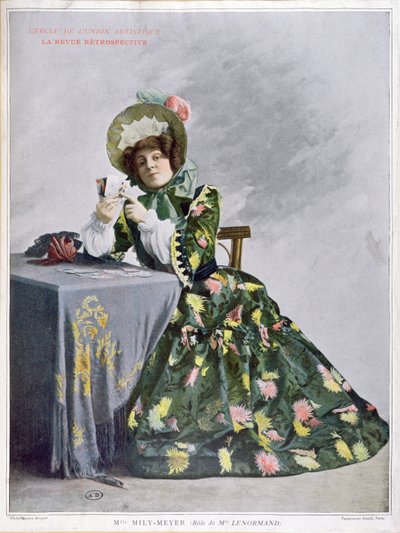 Mlle Le Normand役のMlle Mily-Meyer、1899年（活版印刷） 作： French School