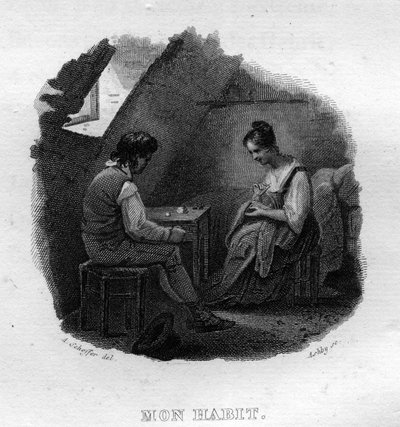 Mon habit Chanson de Beranger in "Oeuvres completes" (1834) by Pierre Jean de Beranger (1780-1857) フランスの詩人・作詞家。 作： French School