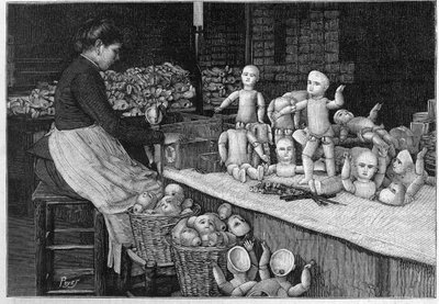 1888年、モントルイユの人形工場。 作： French School