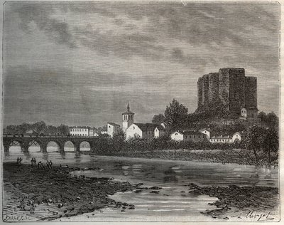 モンロンド・レ・バン（Montrond les Bains） ローヌ＝アルプ地方のロワール県 - V.-A. Malt-Brown著「La France illustree: Geography, history, statistical administration」に掲載された彫刻。V.-A. Malt-Brown著「La France illustree: geography, history, statistical administration」の版画。1884 作： French School