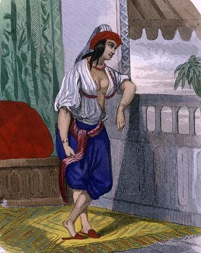 ムーア人の女」1840年頃（彩色済みエングレービング） 作： French School
