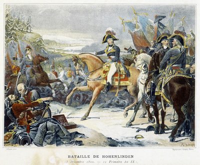 モローは1800年12月3日、ホーエンリンデンの戦い（ドイツ・バヴィエール）でジャン大公が率いるオーストリア軍に勝利した。 作： French School