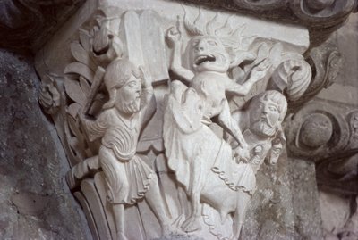 モーセと黄金の子牛、資本救済、1130年頃 作： French School