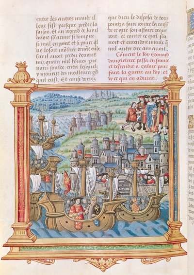 Ms.18 f.109vイングランドのエドワード4世、カレーに上陸、フィリップドコミネスメモワールから 作： French School