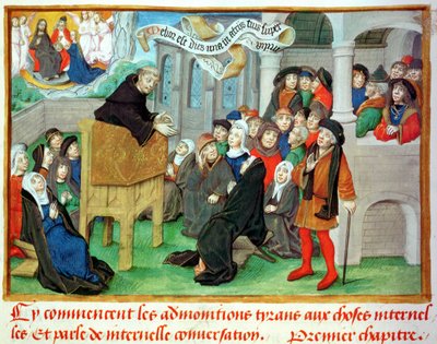 Ms.230 fol.57 Jean on Gers（1363-1429）によるSermons sur la Passion et Traites Diversからの模倣に関するモンクの説教 作： French School